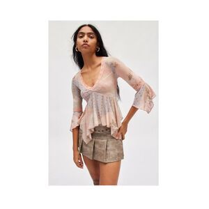 Kimchi Blue Rosalina Mesh Top • Romantic Boho • Size L • NWT
